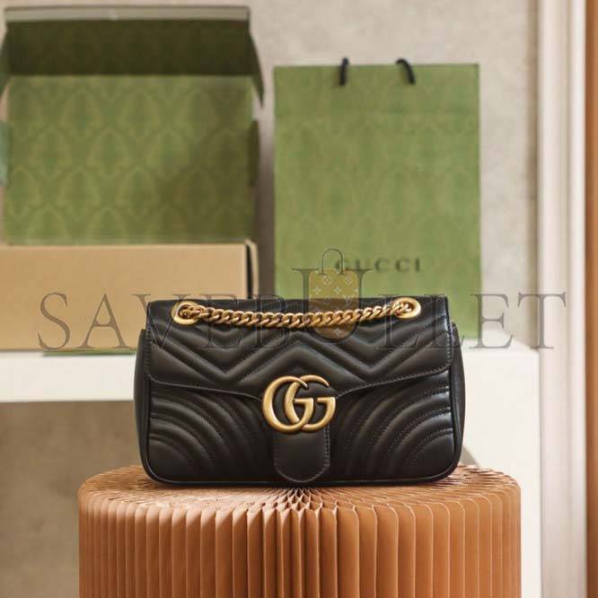 GUCCI  MARMONT SMALL MATELASSE SHOULDER BAG 443497 (26*14*7cm)